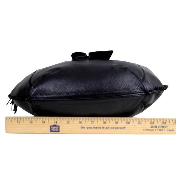 Chi by Carlos Falchi BLACK GENUINE LEATHER AND SNAKESKIN SHOULDER BAG HOBO PURSE - Picture 9 of 11